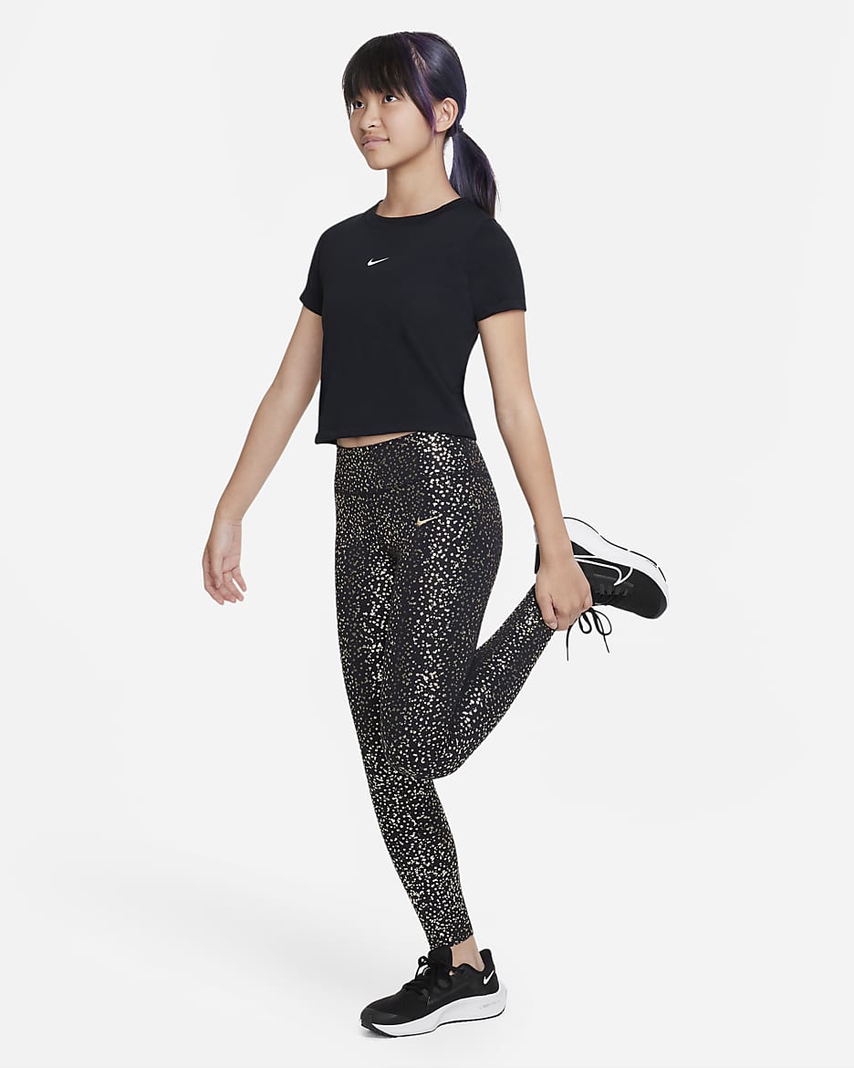 Nike metallic gold leggings online